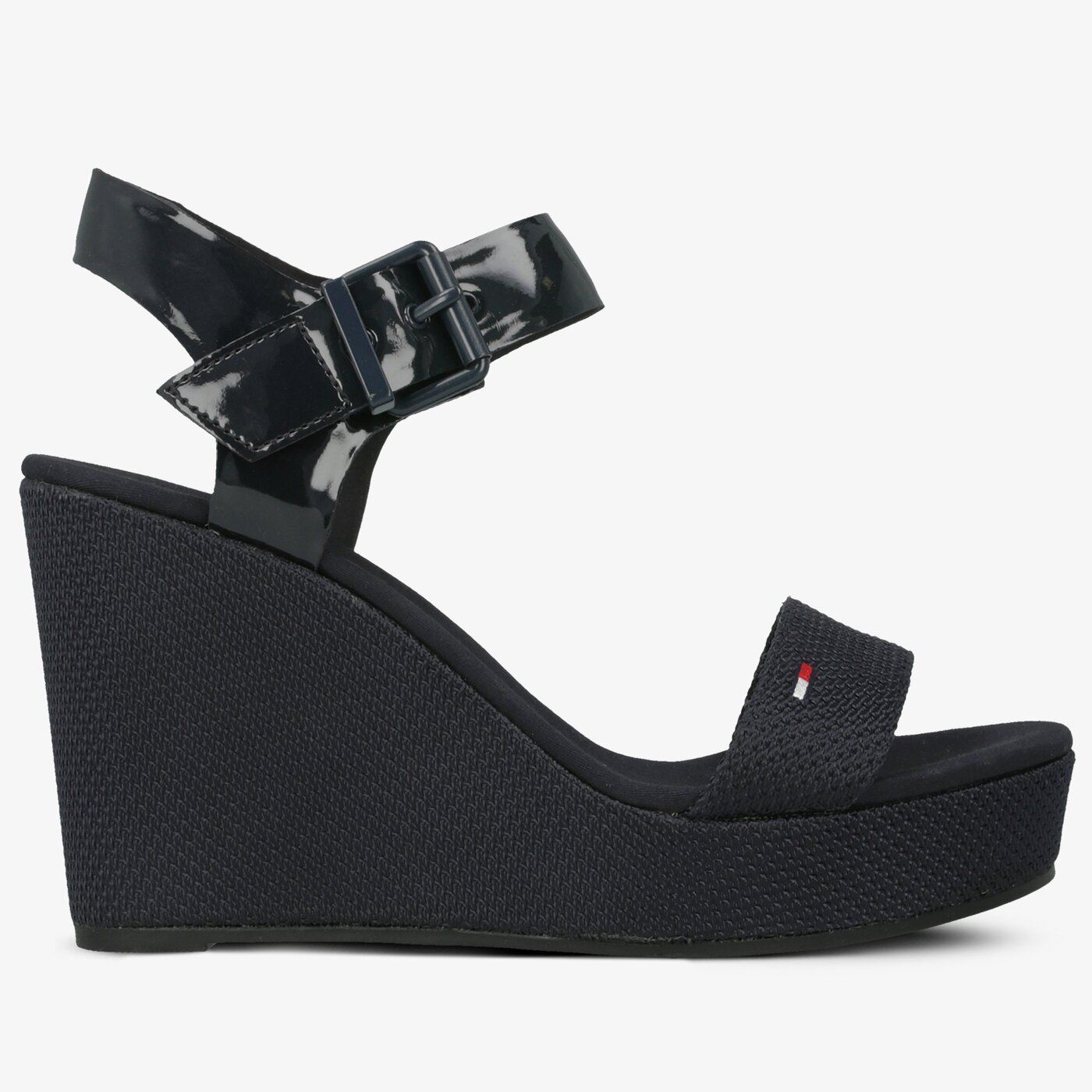 Damskie sandały TOMMY HILFIGER LUNA 29C MATERIAL MIX WEDGE SANDAL en0en00560403 kolor granatowy