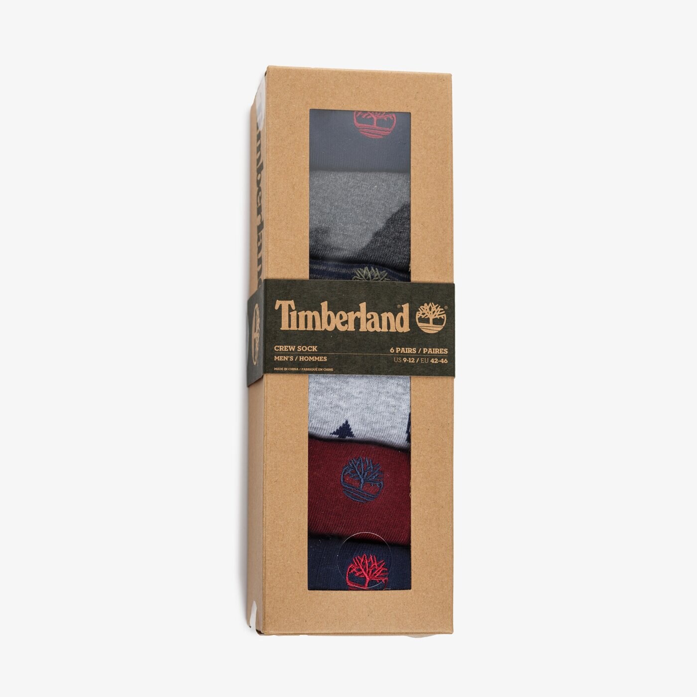 Męskie skarpetki TIMBERLAND SKARPETY 6PP GEO STRIPE GIFTBOX tb0a1ev6m051 kolor multicolor