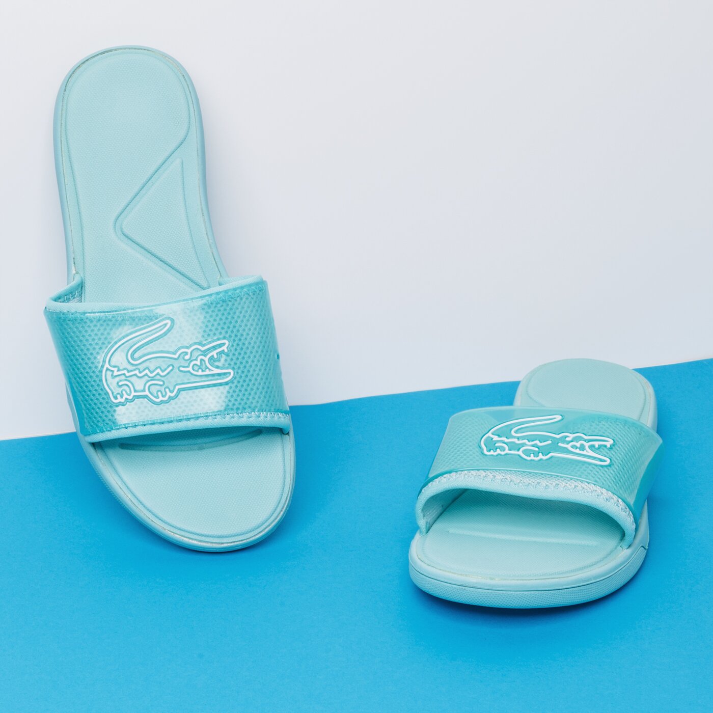 Damskie klapki LACOSTE L.30 NEO SLIDE 120 1 CFA 739cfa00062k8 kolor niebieski