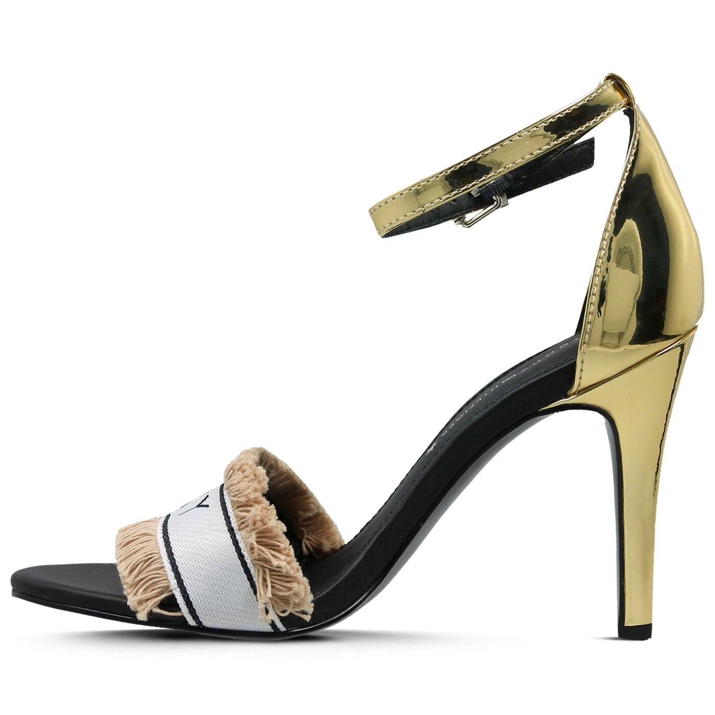 tommy hilfiger mirror metallic heeled sandal