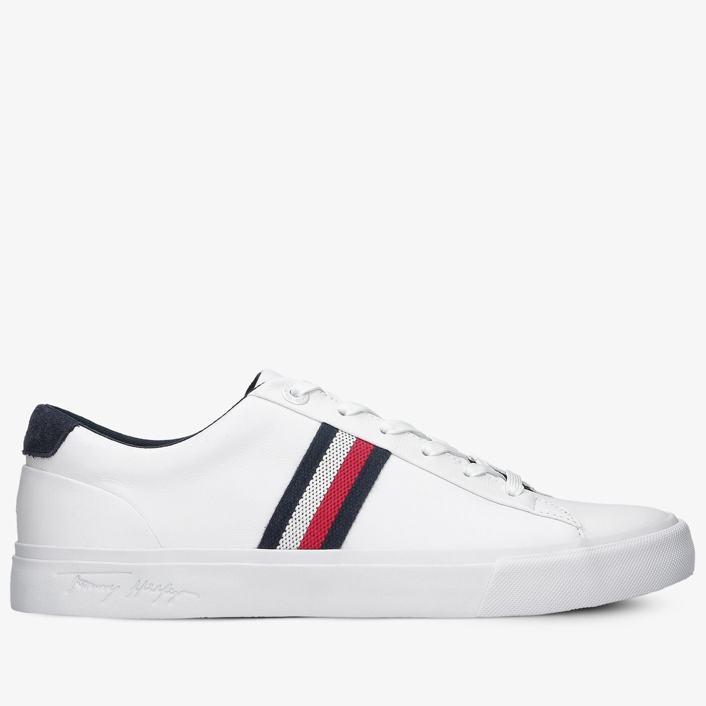 Męskie trampki TOMMY HILFIGER CORPORATE LEATHER SNEAKER fm0fm03397ybr kolor biały