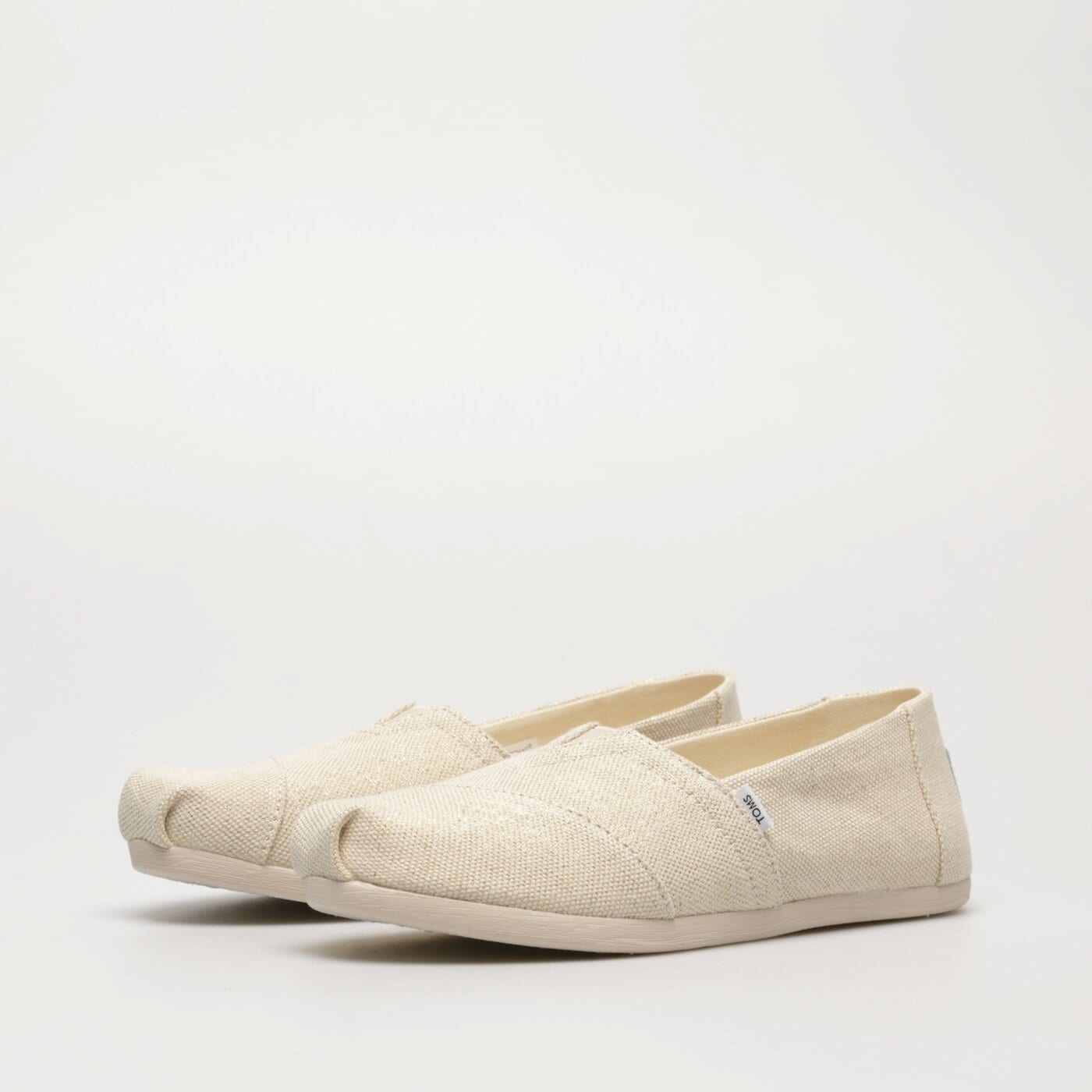 Damskie espadryle TOMS DARK NATURAL METALLIC LINEN 10019699 kolor beżowy