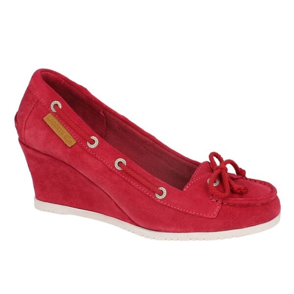 Damskie mokasyny i półbuty LACOSTE CORBON MID WEDGE 2 727srw1227047 kolor czerwony