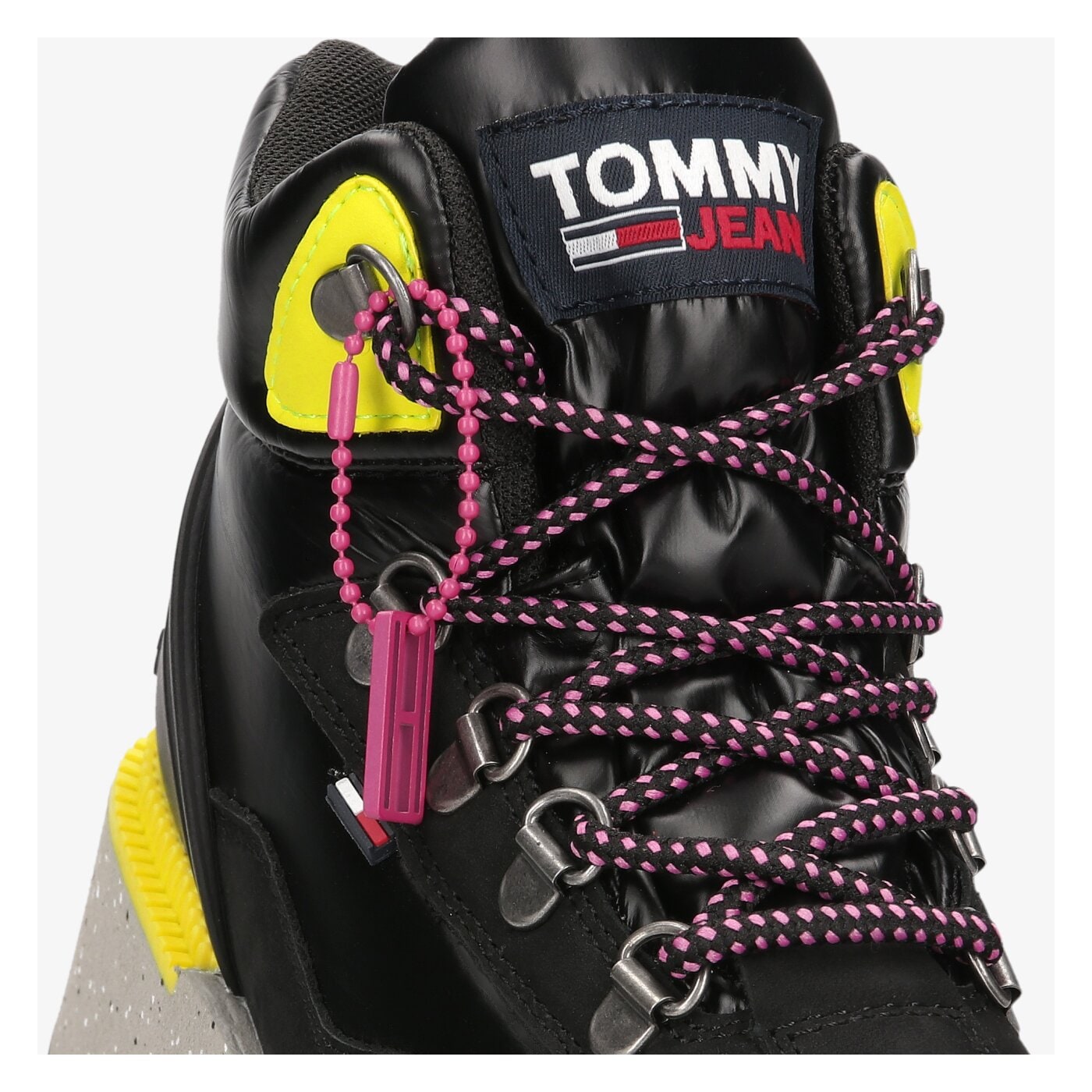 Damskie sneakersy (buty) TOMMY HILFIGER TOMMY JEANS HYBRID FLATFORM BOOT en0en01589bds kolor czarny