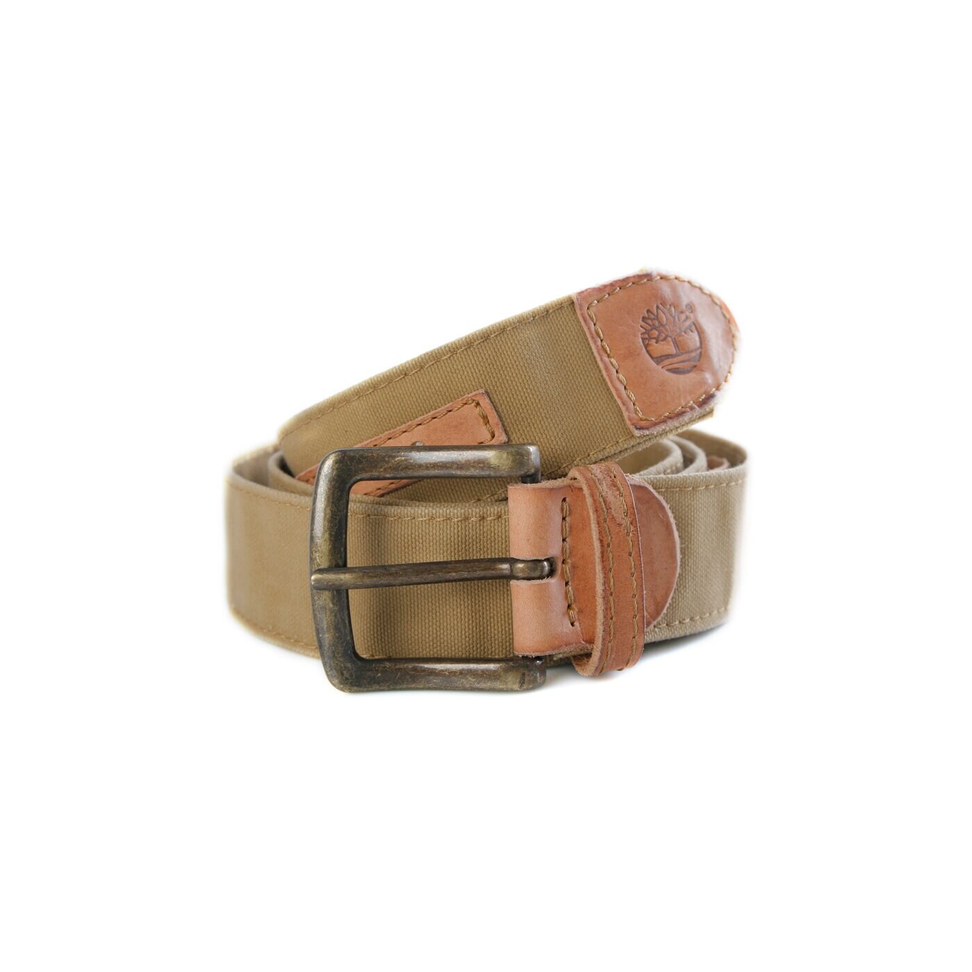 Męski pasek do spodni TIMBERLAND PASEK MAN CANVAS LEATHER BELT m2716918 kolor beżowy