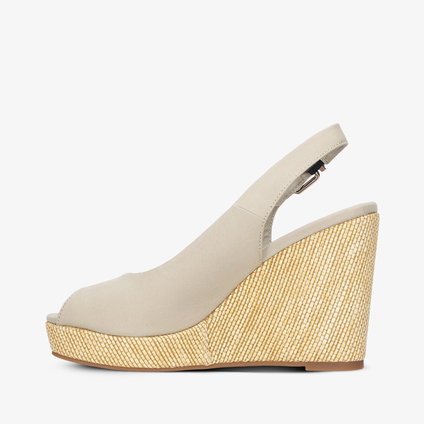 Damskie sandały TOMMY HILFIGER ICONIC ELENA SLING BACK WEDGE fw0fw04789aep kolor beżowy