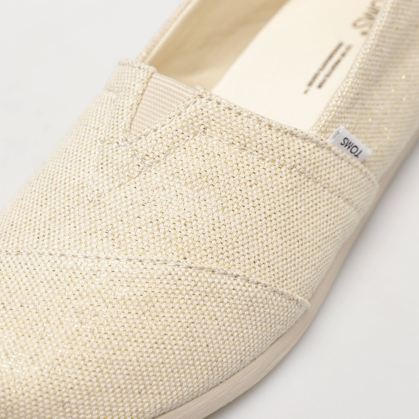 Damskie espadryle TOMS DARK NATURAL METALLIC LINEN 10019699 kolor beżowy