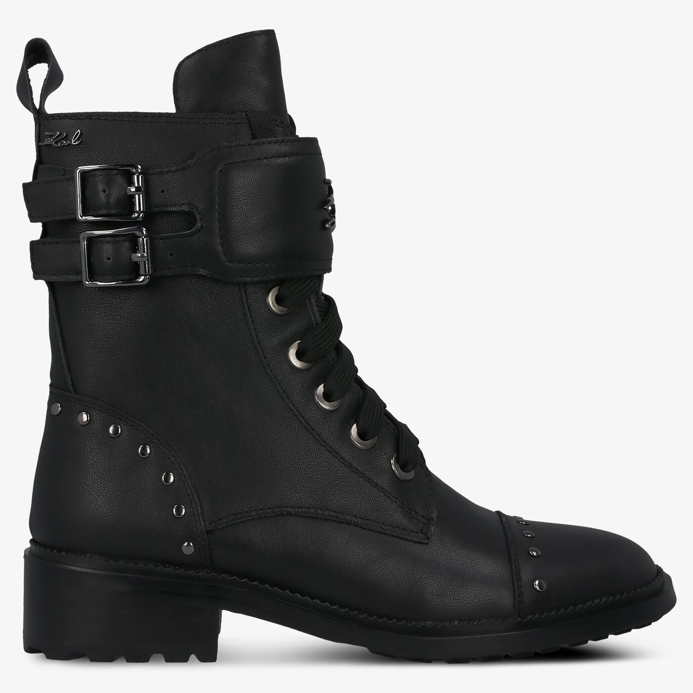 Damskie botki / sztyblety KARL LAGERFELD DANTON HI CUFF STUD BOOT kl4307600s kolor czarny