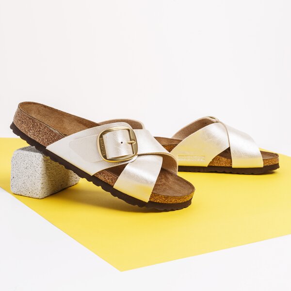 Damskie klapki BIRKENSTOCK SIENA BIG BUCKLE 1016099 kolor beżowy