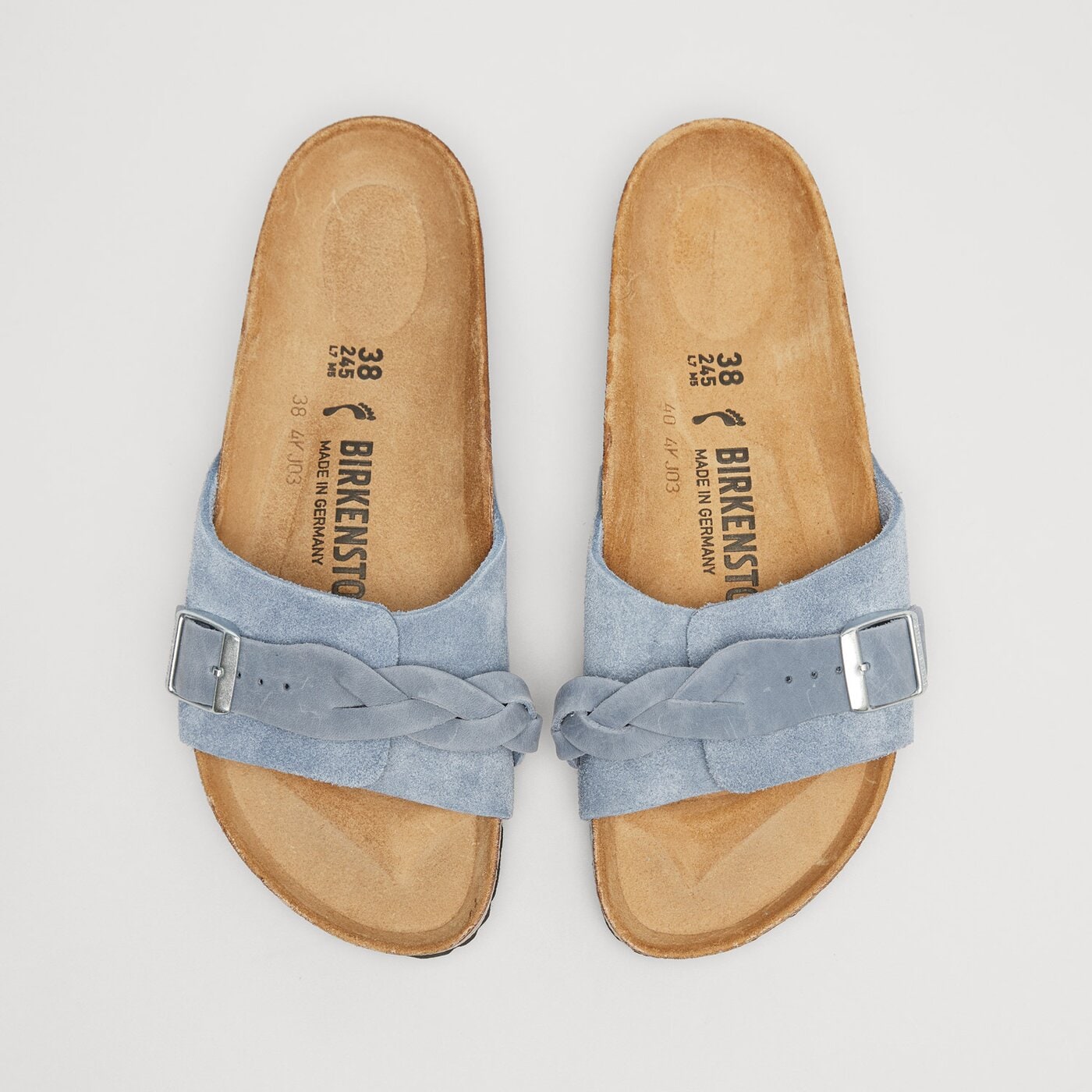 Damskie klapki BIRKENSTOCK PULA LEVE BRAIDED E.BLUE 1026629 kolor niebieski