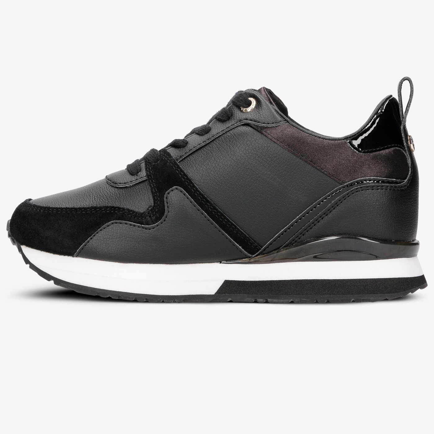 Damskie sneakersy (buty) TOMMY HILFIGER IRIDESCENT WEDGE SNEAKER fw0fw04130990 kolor czarny