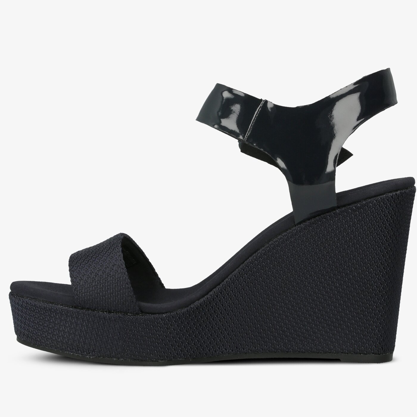 Damskie sandały TOMMY HILFIGER LUNA 29C MATERIAL MIX WEDGE SANDAL en0en00560403 kolor granatowy