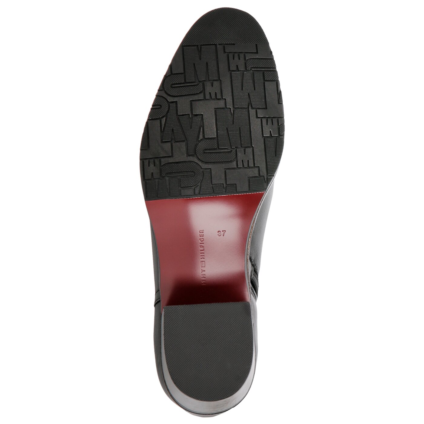 Damskie botki / sztyblety TOMMY HILFIGER TH BUCKLE MID HEEL BOOT LEATHER fw0fw03630990 kolor czarny