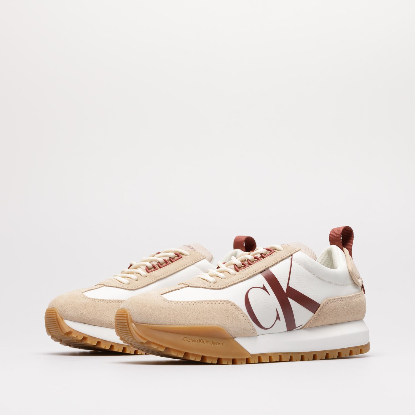 Damskie sneakersy (buty) CALVIN KLEIN NEW RETRO RUNNER LACEUP LOW yw0yw00683af6 kolor biały