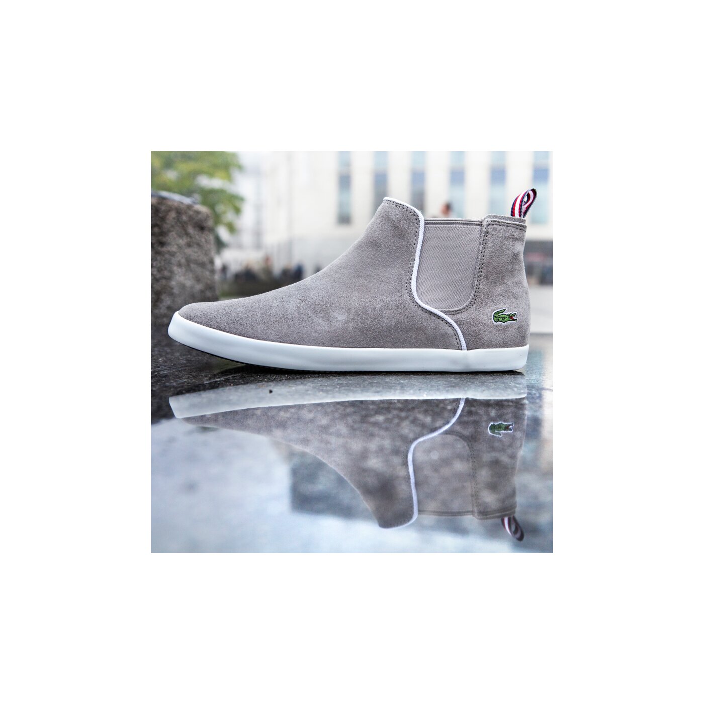 Damskie mokasyny i półbuty LACOSTE ZIANE CHELSEA CRT 728spw101712c kolor szary