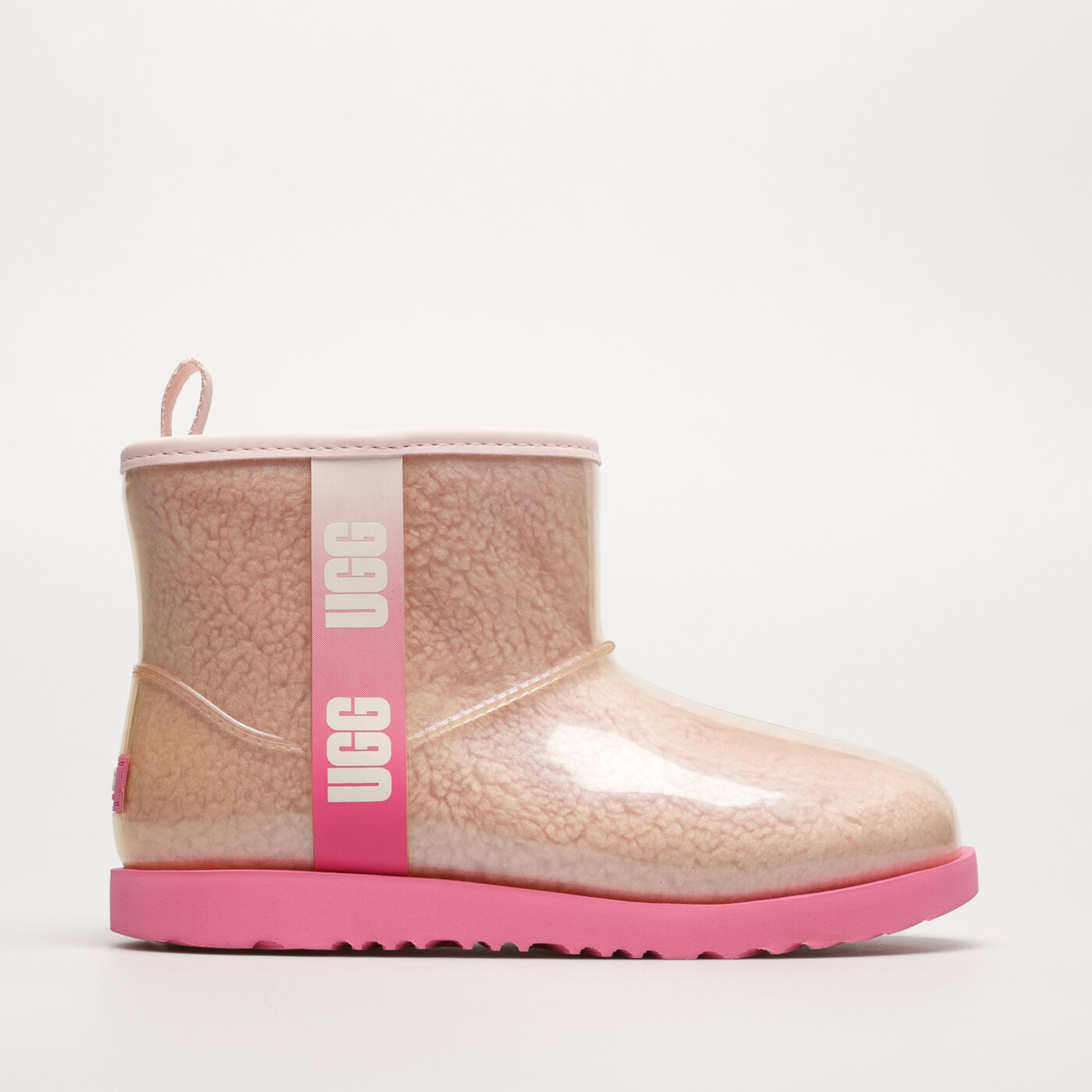 Dziecięce buty za kostkę UGG CLASSIC CLEAR MINI II 1121007k-pcmb kolor różowy