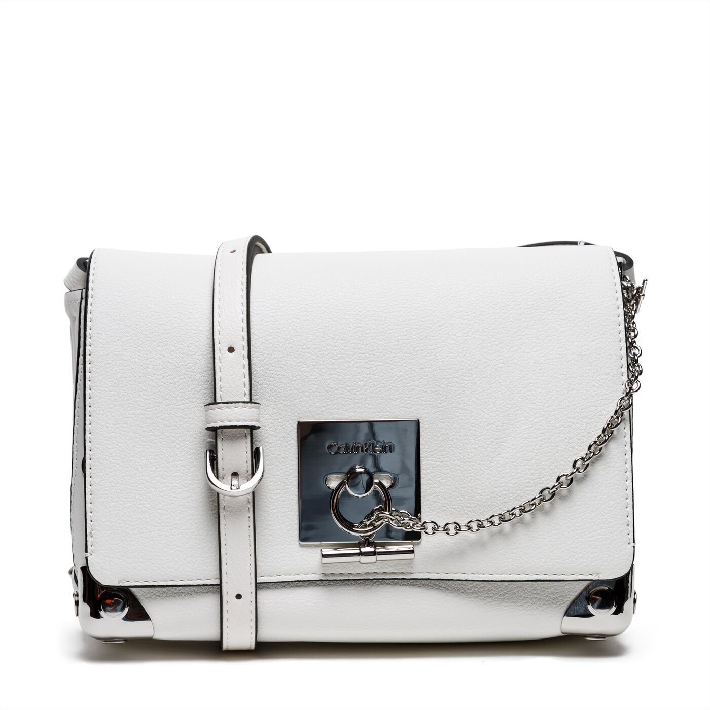 CALVIN KLEIN TOREBKA CK LOCK MED FLAP XBODY CORNERS kolor BIAŁY ...