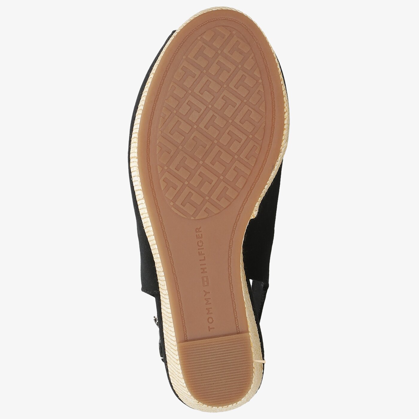 Damskie sandały TOMMY HILFIGER ICONIC ELENA SLING BACK WEDGE fw0fw04789bds kolor czarny