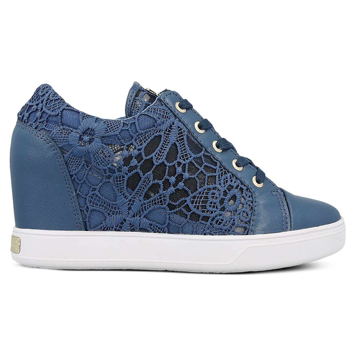 Damskie trampki GUESS FINNA flfin1lac12blue kolor niebieski