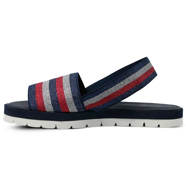 Damskie sandały TOMMY HILFIGER CORPORATE SPARKLE BEACH SLIDE fw0fw02772406 kolor granatowy