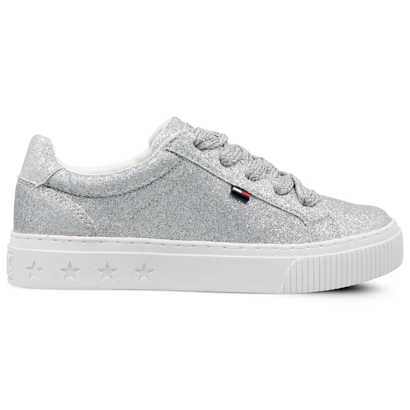 TOMMY HILFIGER JEANS GLITTER SNEAKER kolor srebrny (EN0EN00162901) - Kobieta - Trampki w 254,99 PLN -