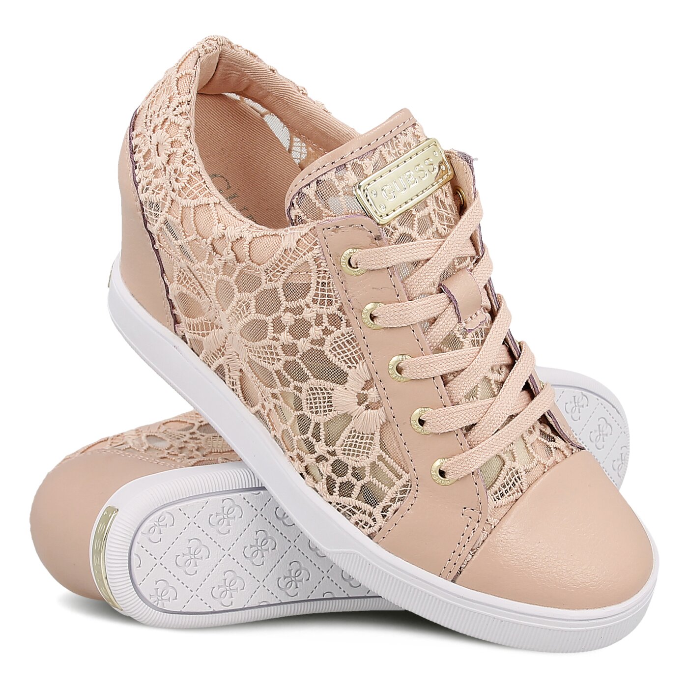 Damskie trampki GUESS FINNA flfin1lac12pink kolor różowy