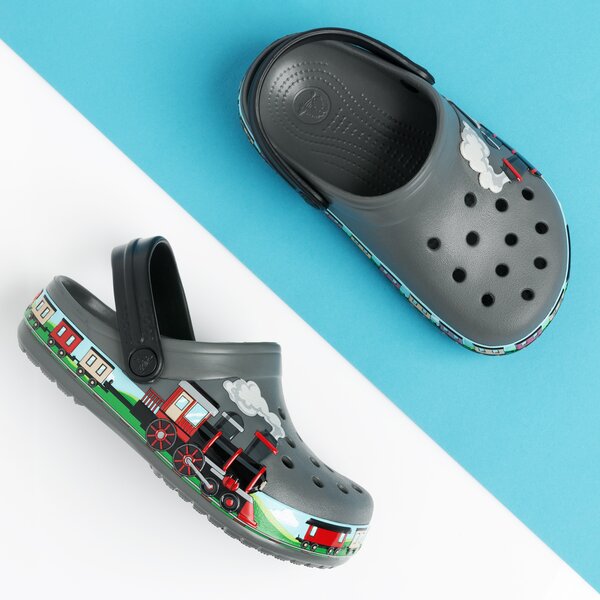 Dziecięce sandały / klapki CROCS CROCFL TRAIN BAND CLOG K 2055160dak kolor szary