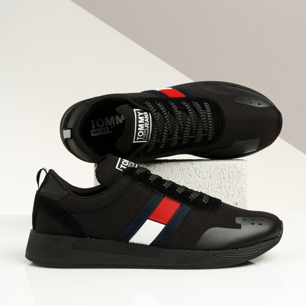Męskie sneakersy (buty) TOMMY HILFIGER FLAG FLEXI TOMMY JEANS SNEAKER em0em00331990 kolor czarny