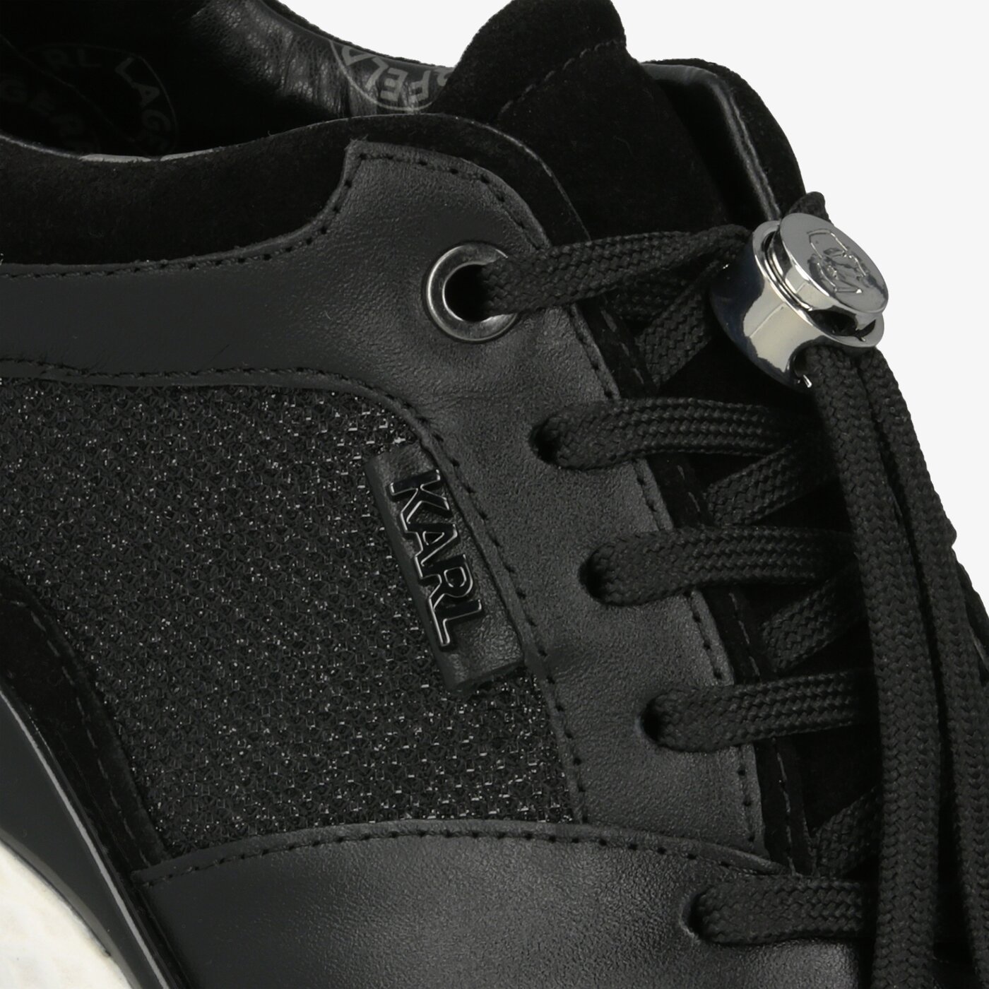 Damskie sneakersy (buty) KARL LAGERFELD AVENTUR LUX MIX LACE  kl61631400 kolor czarny