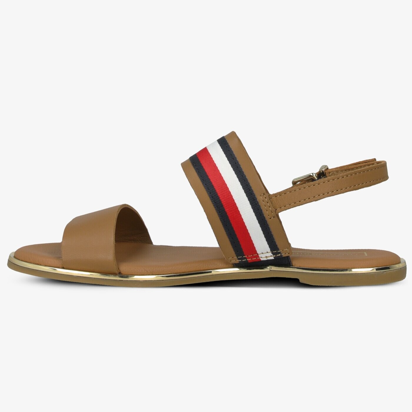 Damskie sandały TOMMY HILFIGER JENNIFER 34C FLAT SANDAL CORPORATE RIBBON fw0fw04049929 kolor brązowy