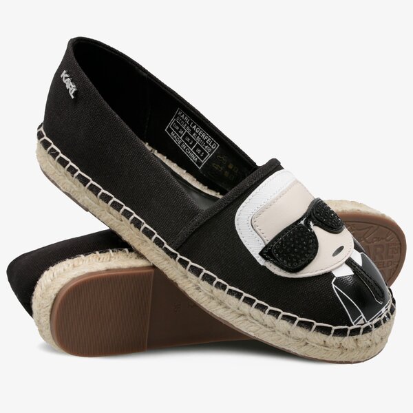 Damskie espadryle KARL LAGERFELD KAMINI KARL IKONIC SLIP ON kl80111400 kolor czarny
