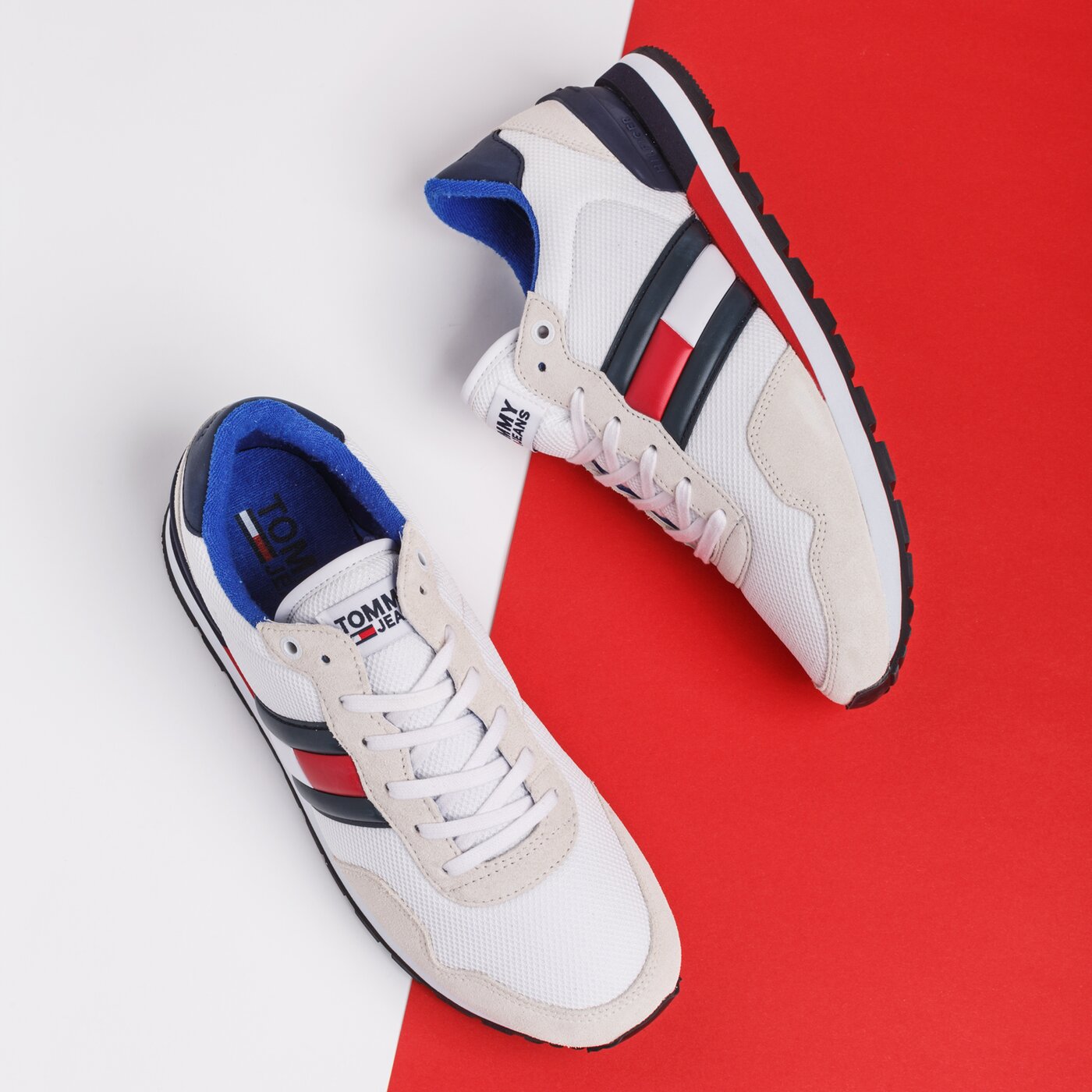 Męskie sneakersy (buty) TOMMY HILFIGER CAUSAL TOMMY JEANS SNEAKER em0em00399ybs kolor biały