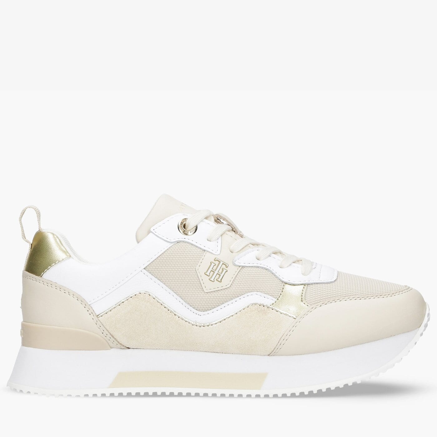 Damskie sneakersy (buty) TOMMY HILFIGER MATERIAL MIX ACTIVE CITY SNEAKER fw0fw05807aa8 kolor beżowy