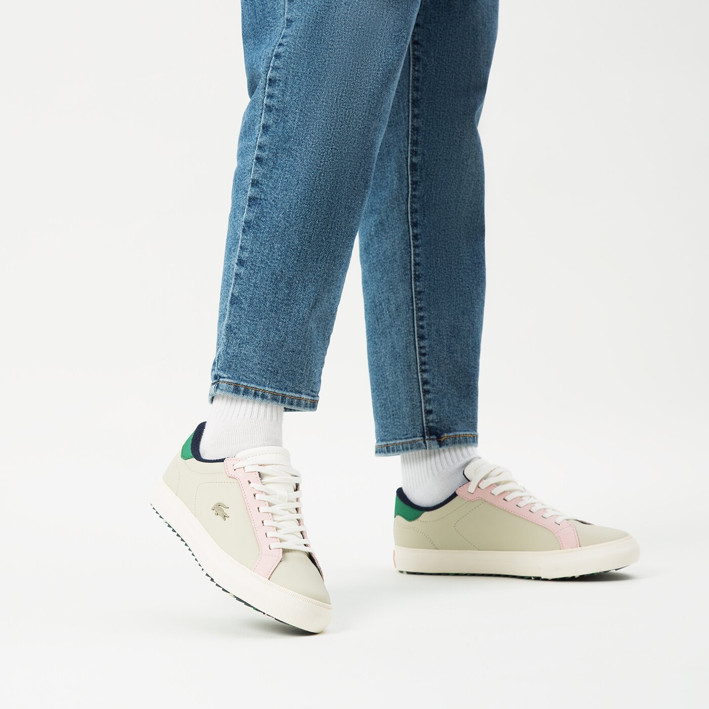 Damskie sneakersy (buty) LACOSTE POWERCOURT WNTR 222 2 SFA 744SFA00471S4 744sfa00471s4 kolor beżowy