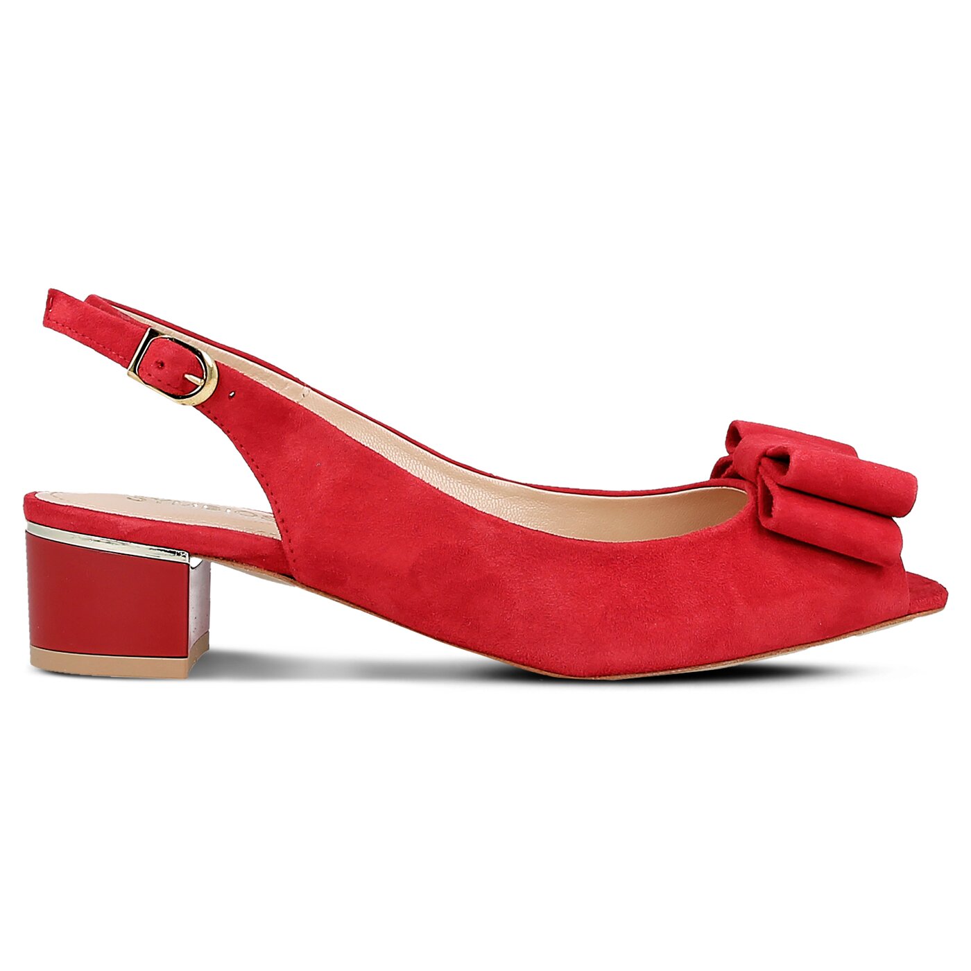 Damskie sandały SYMBIOSIS AURORA SANDAŁY ZAMSZ CZERWONE 928134 kolor czerwony