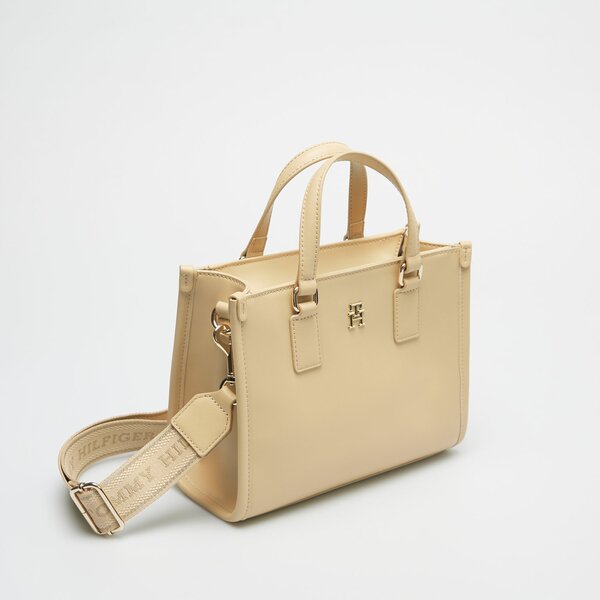 Damska torebka TOMMY HILFIGER TOREBKA TH MONOTYPE MINI TOTE aw0aw15977acr kolor beżowy