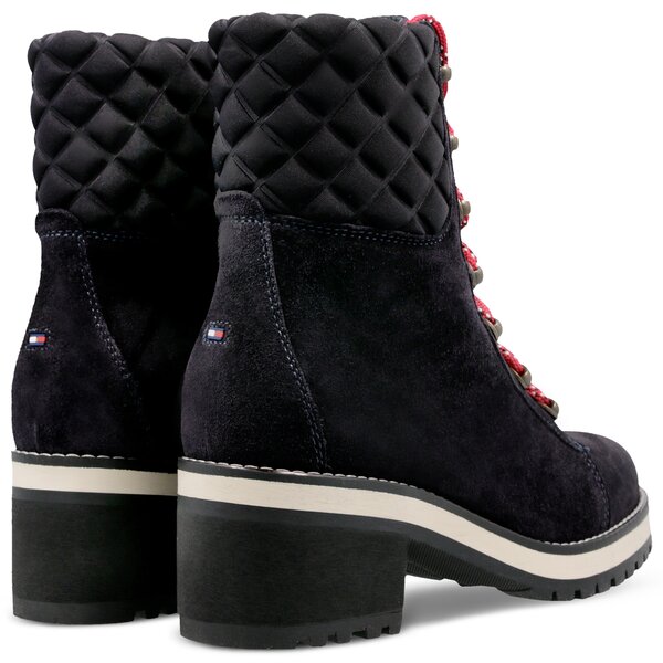 Damskie botki / sztyblety TOMMY HILFIGER MODERN HIKING MID HEEL BOOT fw0fw03278403 kolor granatowy