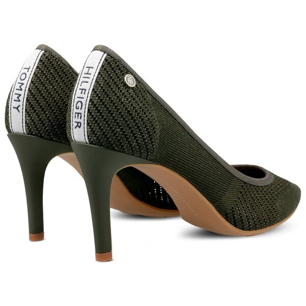 Damskie szpilki / czółenka TOMMY HILFIGER TOMMY KNIT POINTY PUMP fw0fw02971011 kolor khaki