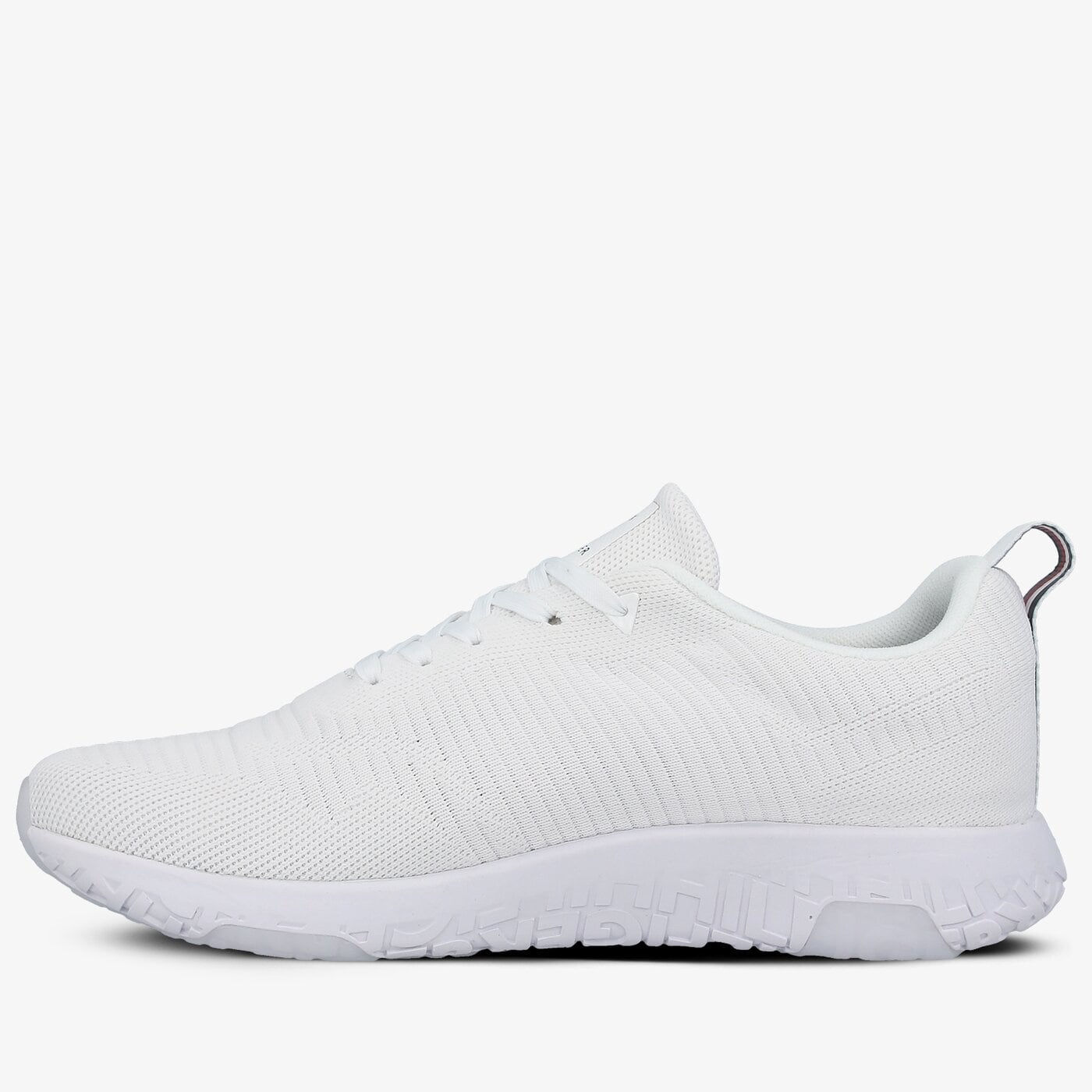 Męskie sneakersy (buty) TOMMY HILFIGER CORPORATE KNIT RIB RUNNER fm0fm02838ybr kolor biały