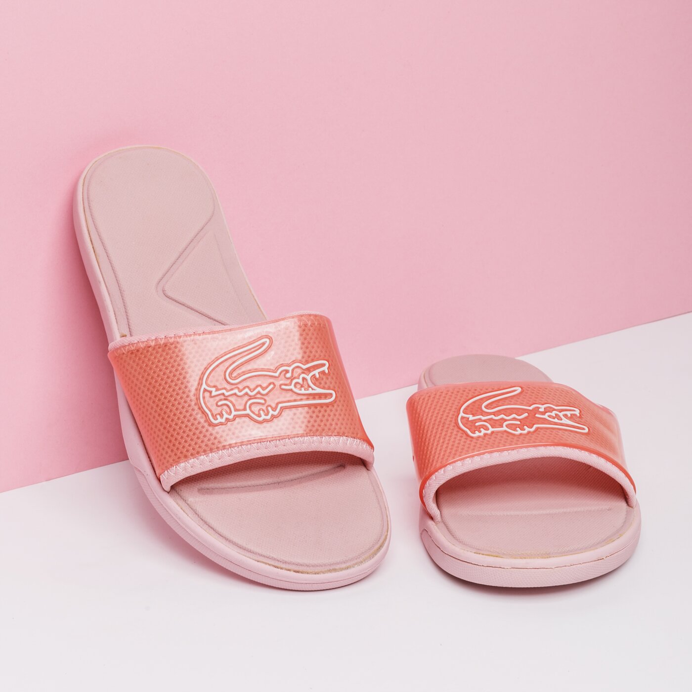 Damskie klapki LACOSTE L.30 NEO SLIDE 120 1 CFA 739cfa00067f8 kolor różowy