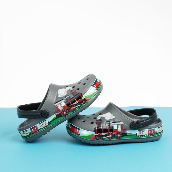Dziecięce sandały / klapki CROCS CROCFL TRAIN BAND CLOG K 2055160dai kolor szary