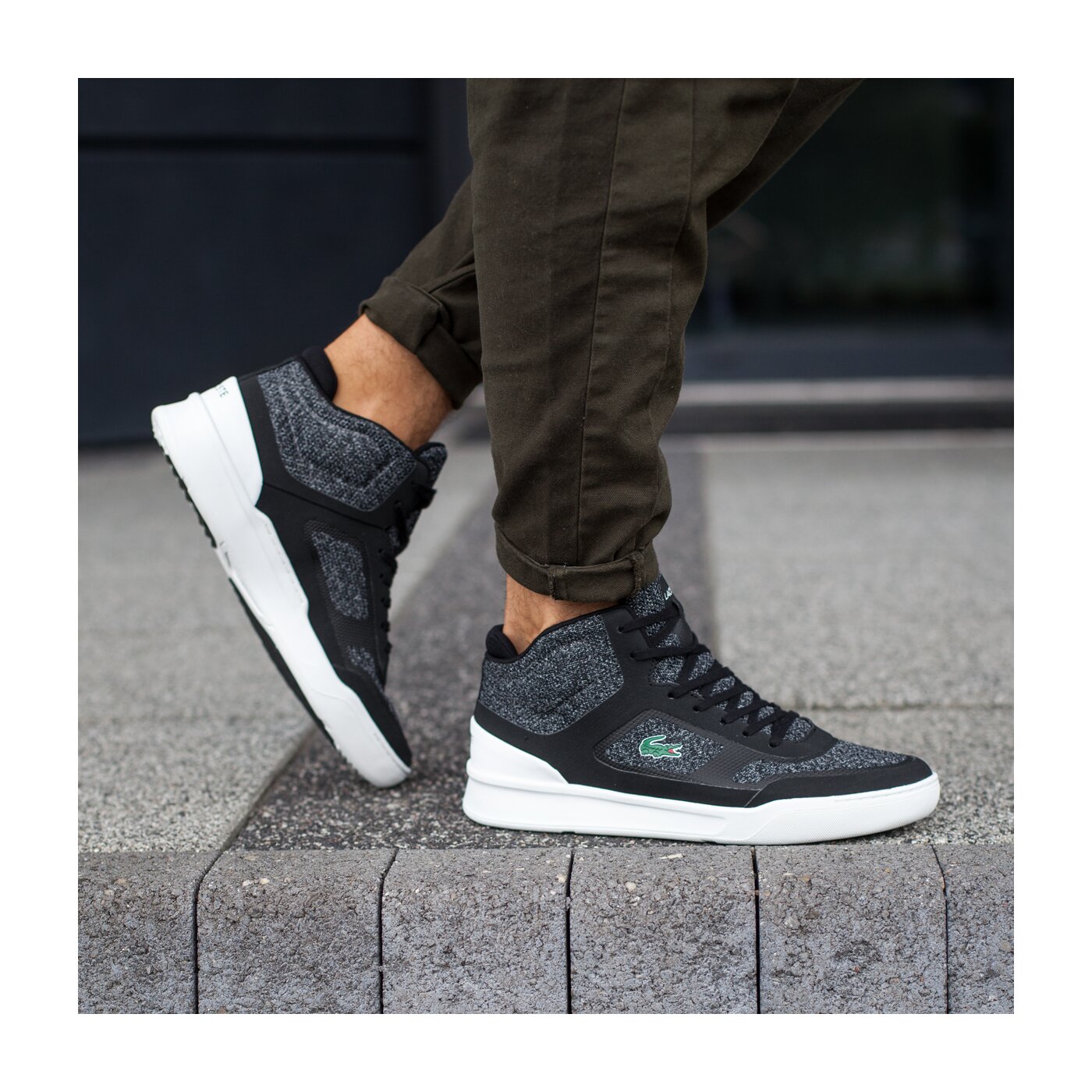 Męskie sneakersy (buty) LACOSTE EXPLORATEUR SPT MID 317 2 734cam0021312 kolor czarny