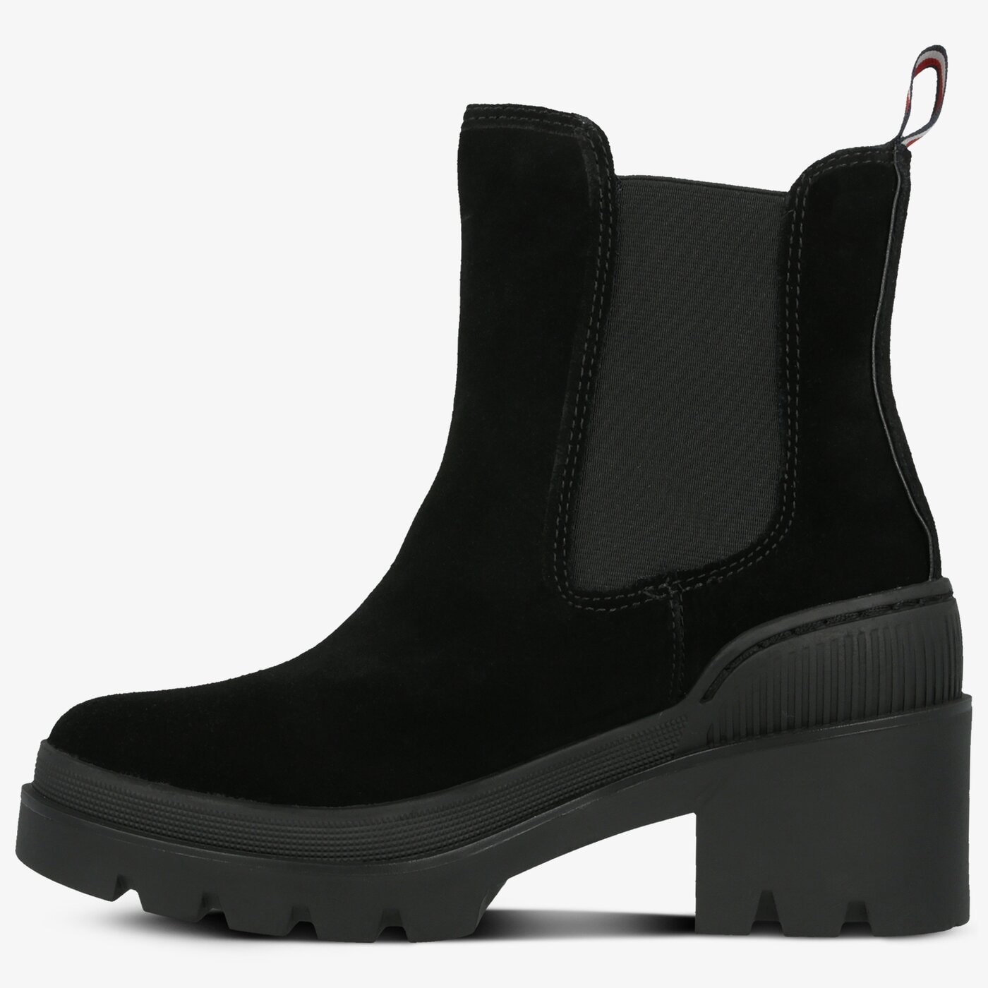 Damskie botki / sztyblety TOMMY HILFIGER SPORTY CHUNKY CHELSEA BOOTIE fw0fw04417bds kolor czarny