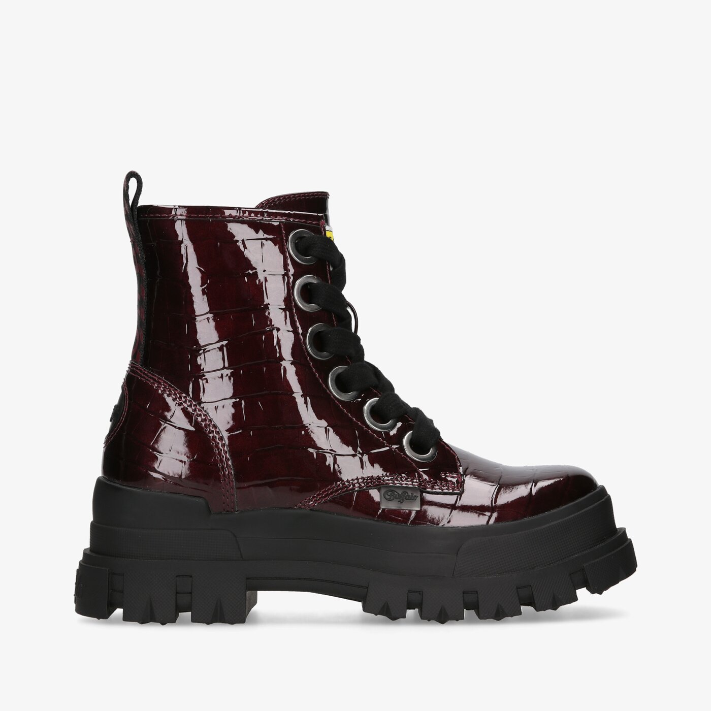 Damskie botki / sztyblety BUFFALO ASPHA LACE UP HI 1622074 kolor bordowy