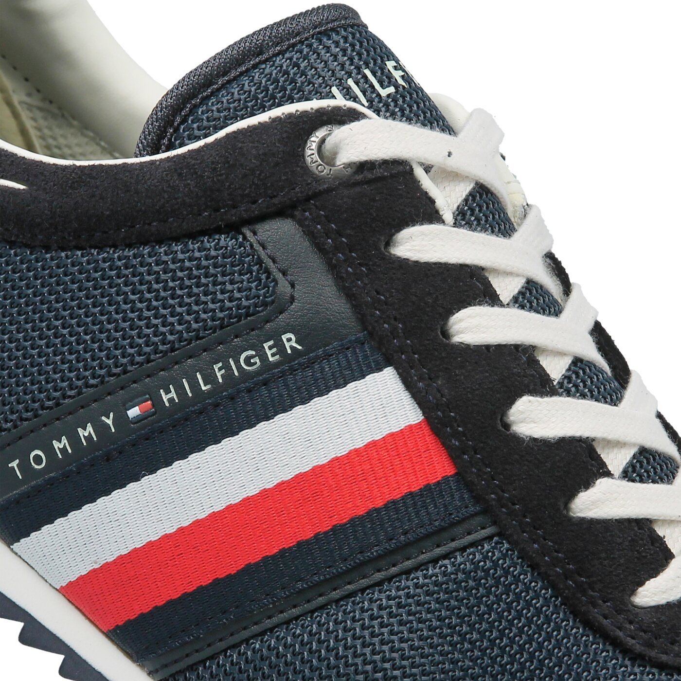 Męskie sneakersy (buty) TOMMY HILFIGER CORPORATE MATERIAL MIX RUNNER fm0fm01314403 kolor granatowy