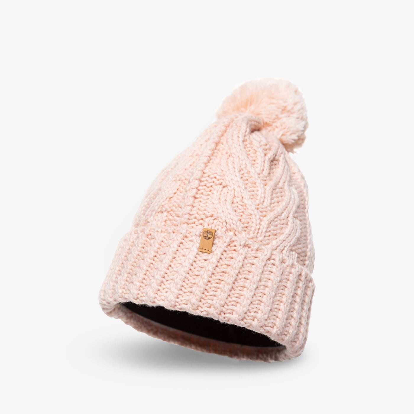 Damska czapka zimowa TIMBERLAND CZAPKA CABLE PREMIUM POM BEANIE tb0a1ero6621 kolor różowy