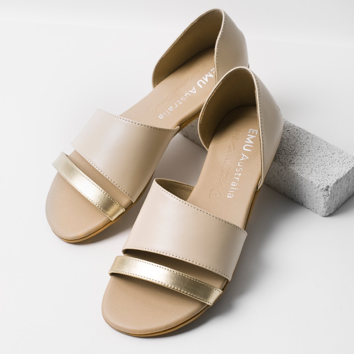 Damskie sandały EMU IBIZA ALMOND METALLIC w11718almondmetalli kolor beżowy