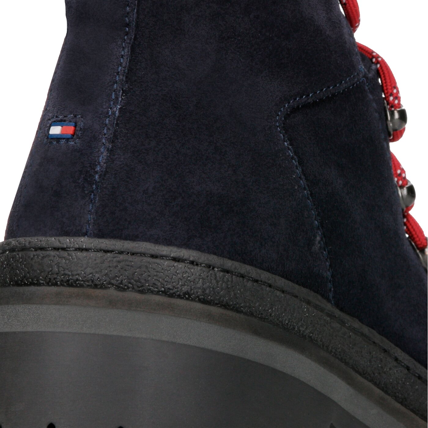 Damskie botki / sztyblety TOMMY HILFIGER MODERN HIKING BOOT SUEDE fw0fw03048403 kolor granatowy
