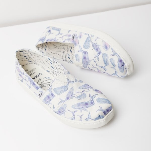Dziecięce półbuty TOMS ALPARGATA - THE TOMS ANIMAL INITIATIVE OCEANA 10011561 kolor biały
