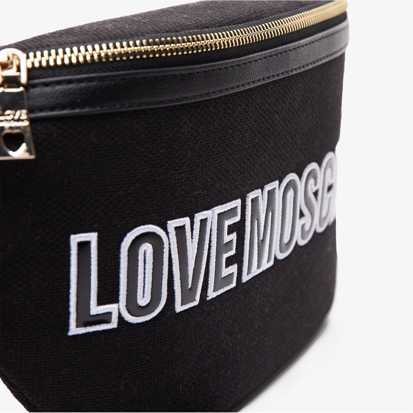 Damska nerka / saszetka LOVE MOSCHINO TOREBKA LOGO ON CANVAS jc4231pp0akf100a kolor czarny